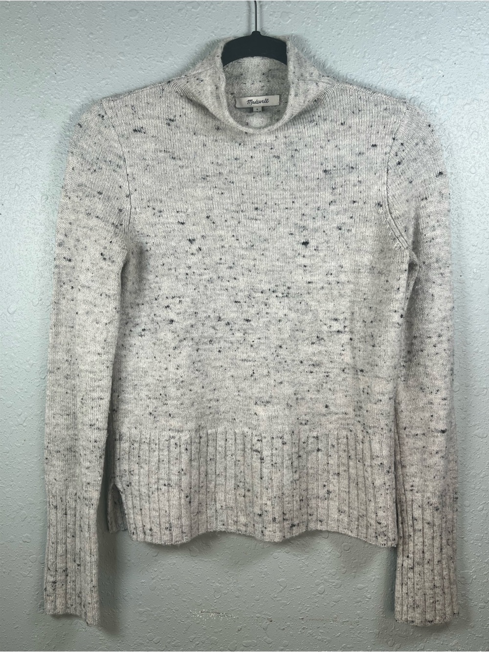 Madewell Speckled Merino Wool Blend Mock Neck Sweater